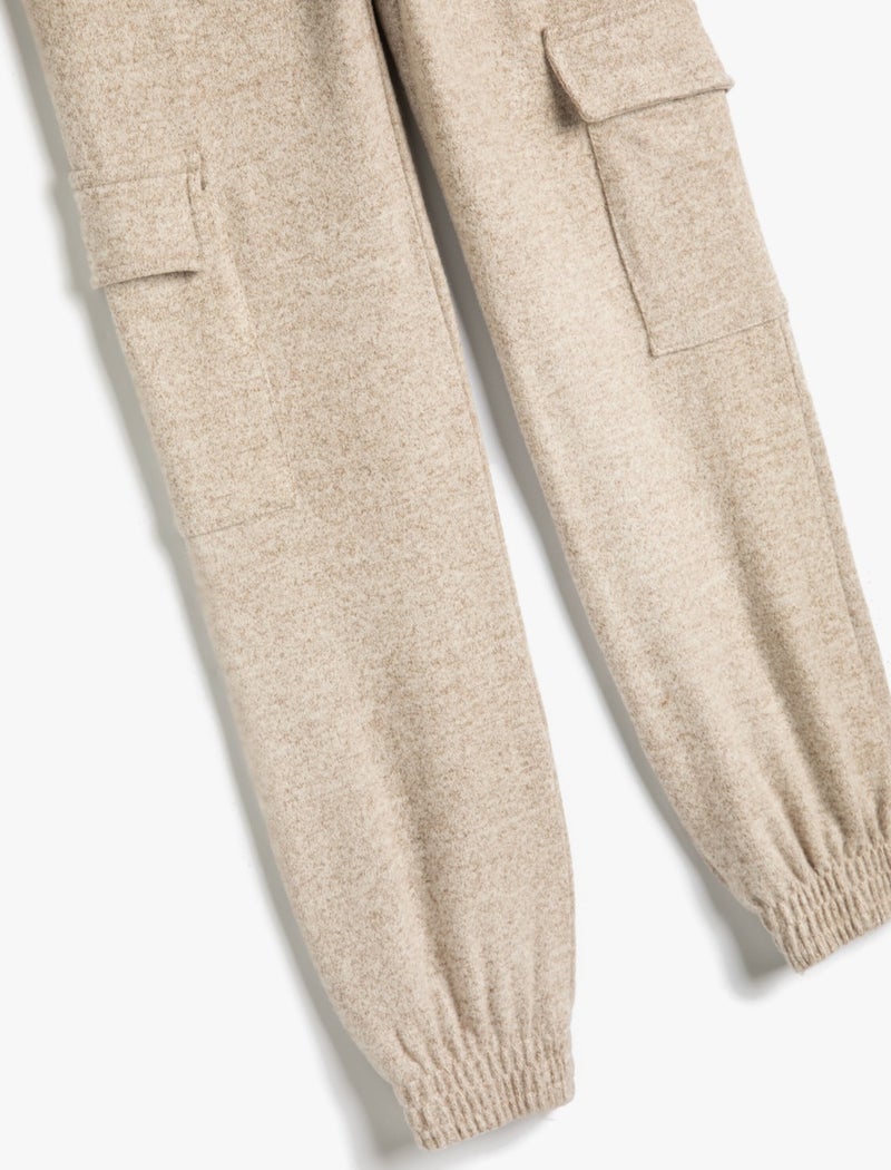 Basic Jogger Sweatpants with Pocket Detail and Elastic Waist