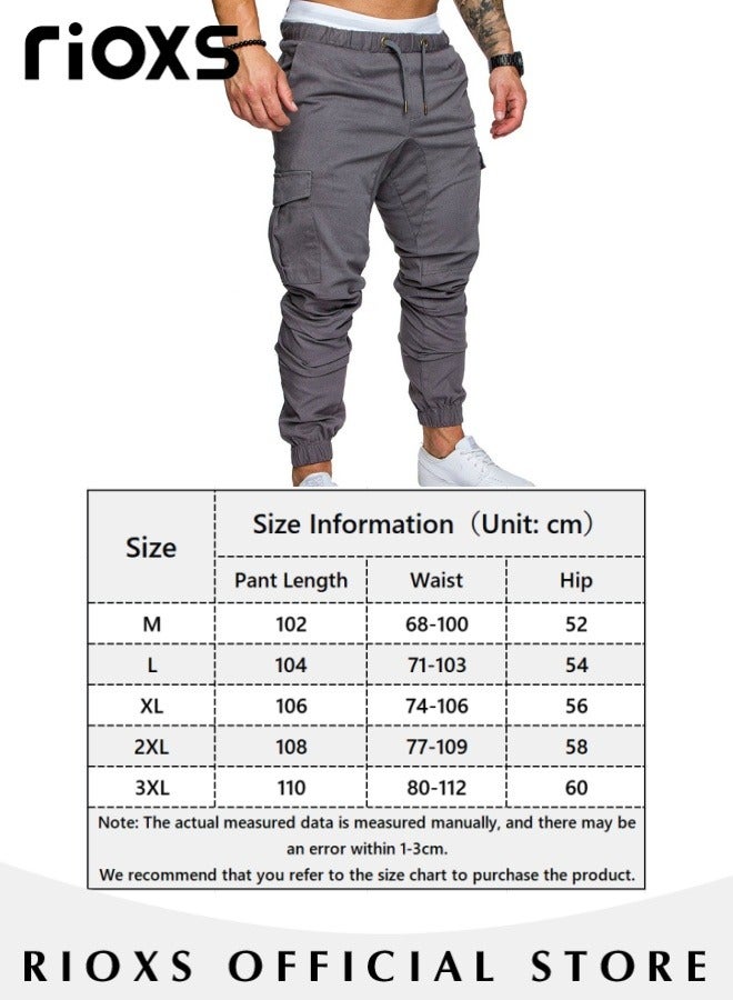 Cargo Pants For Men Fashion Joggers Baggy Loose Fit Joggers Pants With Pockets Men's Athletic Casual Sweat Pants Elastic Waist Trouser Sweatpants