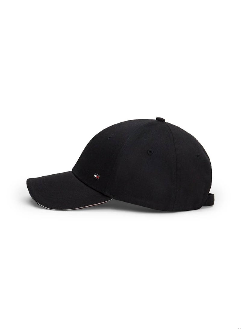 Men's Corporate Six-Panel Baseball Cap, Black - Cotton