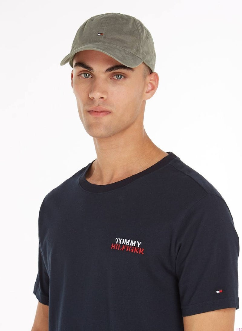 Men's Hilfiger Flag Six-Panel Baseball Cap, Grey - Cotton