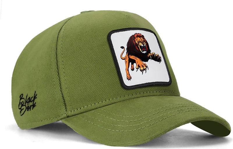 V1 Baseball Kids Lion - Unisex Light Green Children's Hat (Cap) with 5 Code Logo