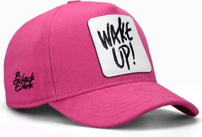 BlackBörk V1 Kids Baseball Wake Up - Pink Children's Hat (Cap) with 8 Code Logo