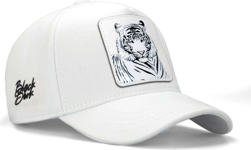 BlackBörk V1 Kids Baseball Bengal Kaplan - White Children's Hat (Cap) with 40 Code Logo