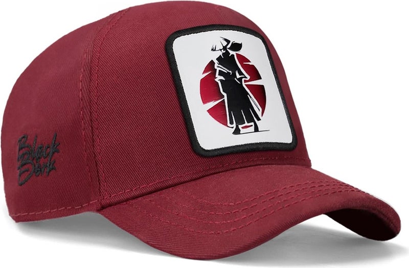 Blackbörk V1 Baseball Kids Samurai - Claret Red Children's Hat (Cap) with 9 Code Logo