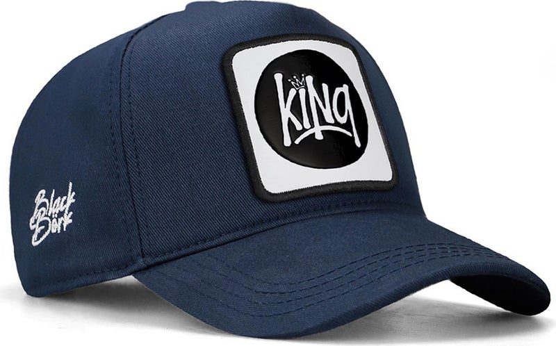 V1 Baseball Kids King - Unisex Navy Blue Kids Hat (Cap) with 1 Code Logo