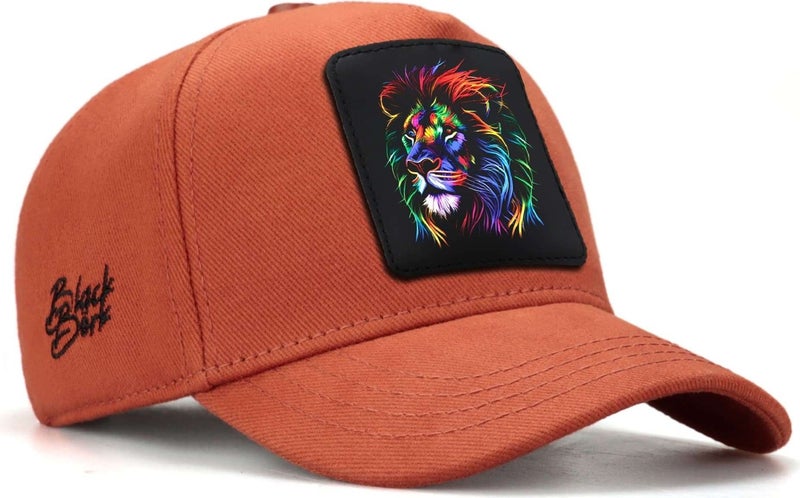 BlackBörk V1 Baseball Kids Colorful Lion - Unisex Brick Children's Hat (Cap) with 15 Code Logo