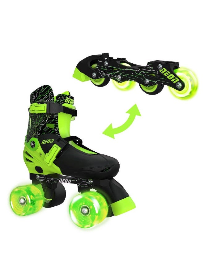 2-In-1 Combo Skates (Size 3-6, Green)