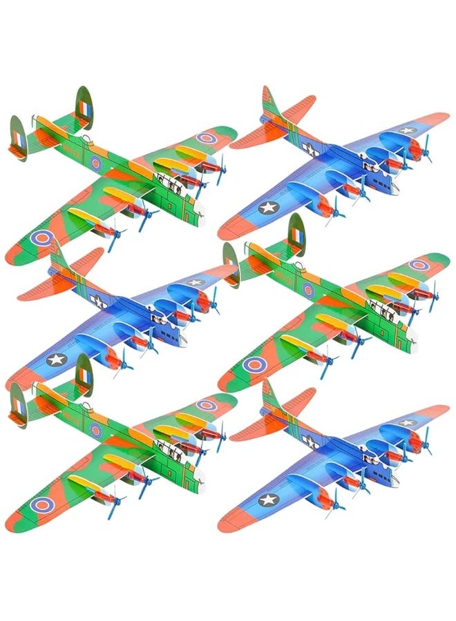 ArtCreativity Giant Bomber Foam Glider Planes for Kids, Set of 6, Gliding Airplane Toys for Kids, Colorful Flying Toys for Boys and Girls, Aviation Party Favors, and Outdoor Toys for Active Play