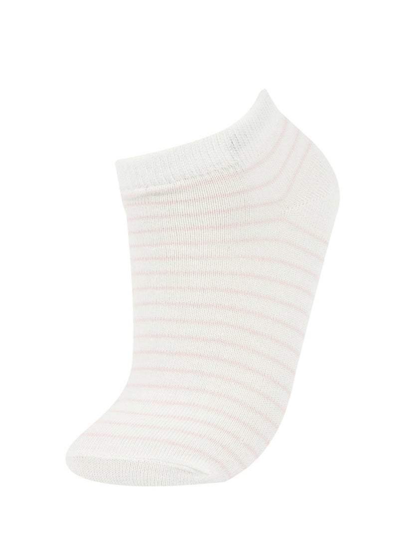 5-Pack Cotton Striped And Flamingo Printed Ankle Socks