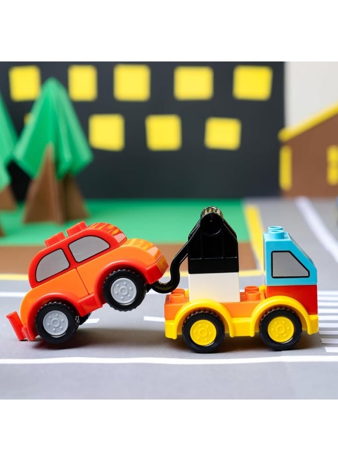 JOYIN 80Pcs Toddlers Car Building Blocks Set, 12Pcs Different Vehicles, Build Your Own Toy Cars, Compatible with Brand Name Building Bricks for Kids Boys Girls Birthday Easter Gift