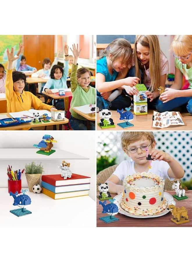 FUN LITTLE TOYS Mini Animals Building Blocks Sets for Goodie Bags, Prizes, Birthday Gifts, Party Favors for Kids 12 Boxes