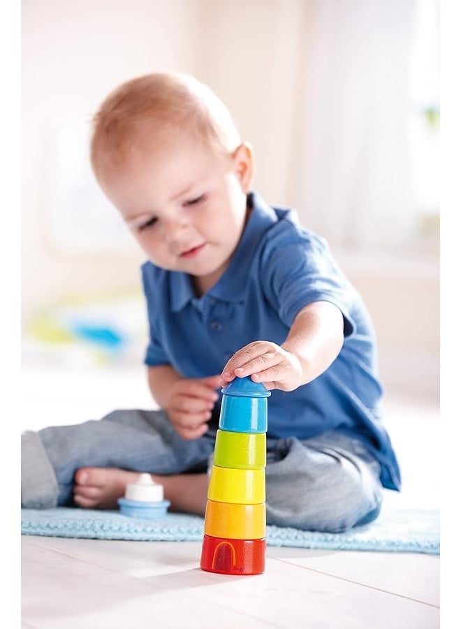 HABA Lighthouse Wooden Rainbow Stacker - 8 Piece Set (Made in Germany)