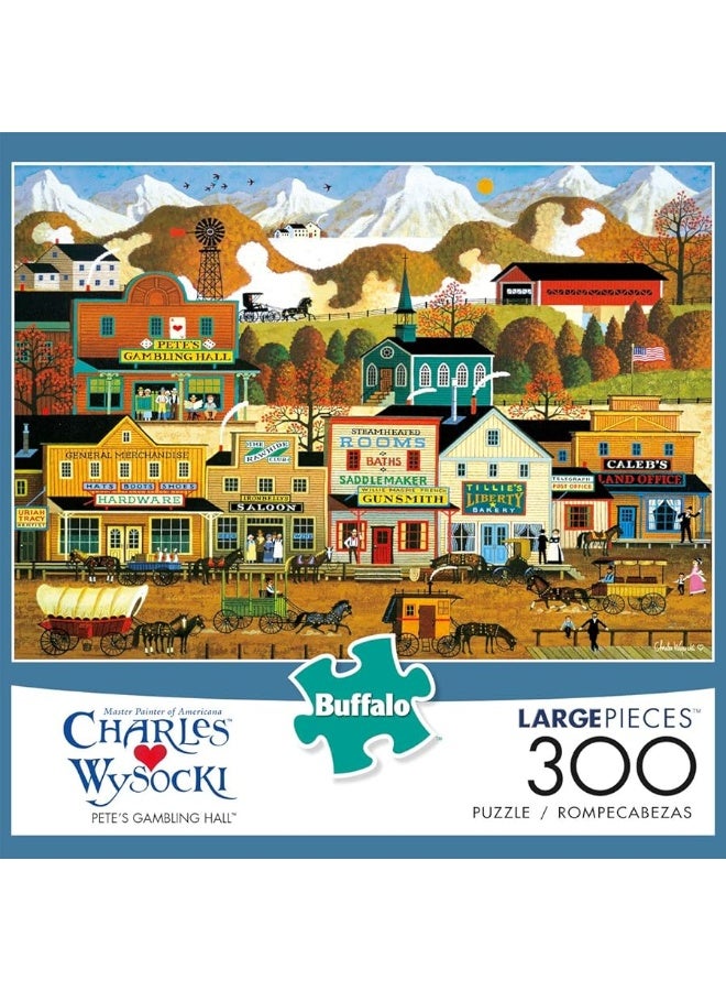 Buffalo Games  Charles Wysocki  Petes Gambling Hall  300 LARGE Piece Jigsaw Puzzle