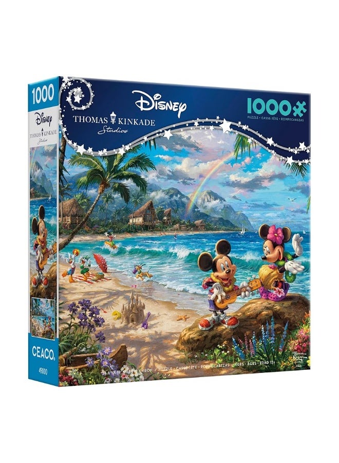 Ceaco - Thomas Kinkade - Disney - Mickey & Minnie in Hawaii - 1000 Piece Jigsaw Puzzle