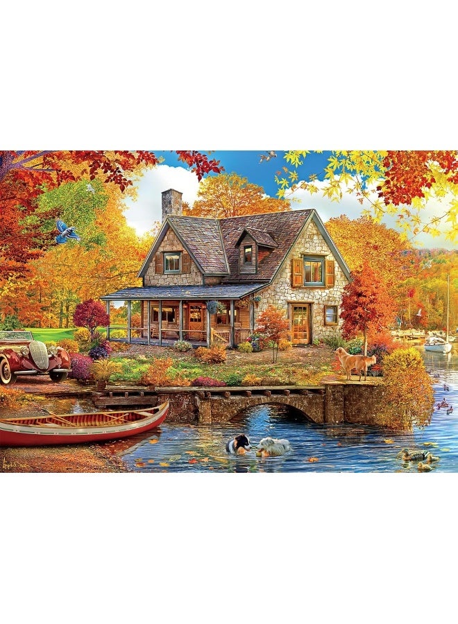 Buffalo Games - Angelo Bonito - Autumn Lake House - 500 Piece Jigsaw Puzzle for Adults Challenging Puzzle Perfect for Game Nights