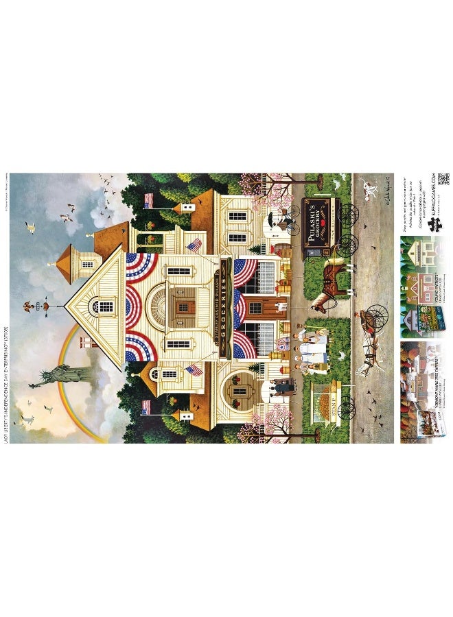 Buffalo Games - Charles Wysocki - Lady Liberty's Independence Day Enterprising - 500 Piece Jigsaw Puzzle for Adults Challenging Puzzle Perfect for Game Nights