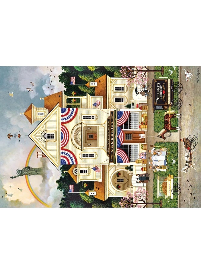 Buffalo Games - Charles Wysocki - Lady Liberty's Independence Day Enterprising - 500 Piece Jigsaw Puzzle for Adults Challenging Puzzle Perfect for Game Nights