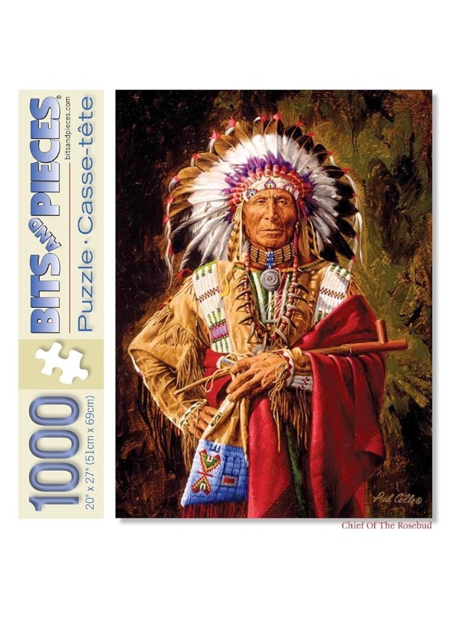 Bits and Pieces - 1000 Piece Jigsaw Puzzle for Adults - Chief of The Rosebud - 1000 pc Native American Jigsaw by Artist Paul Calle