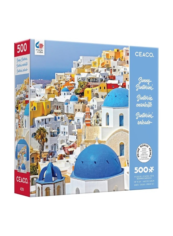 Ceaco - Sunny Santorini - 500 Piece Jigsaw Puzzle