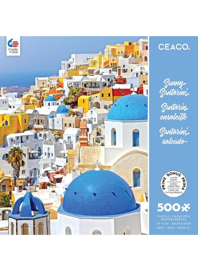 Ceaco - Sunny Santorini - 500 Piece Jigsaw Puzzle