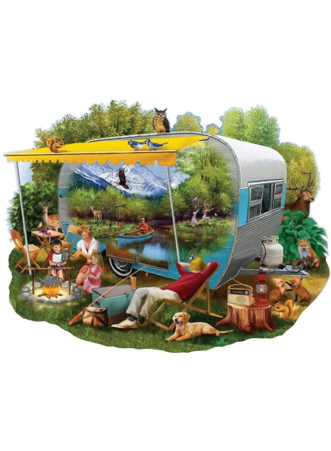 Bits and Pieces - 750 Piece Shaped Jigsaw Puzzle for Adults - Camping Trip - 750 pc Nature, Animals Jigsaw by Artist Thomas Wood