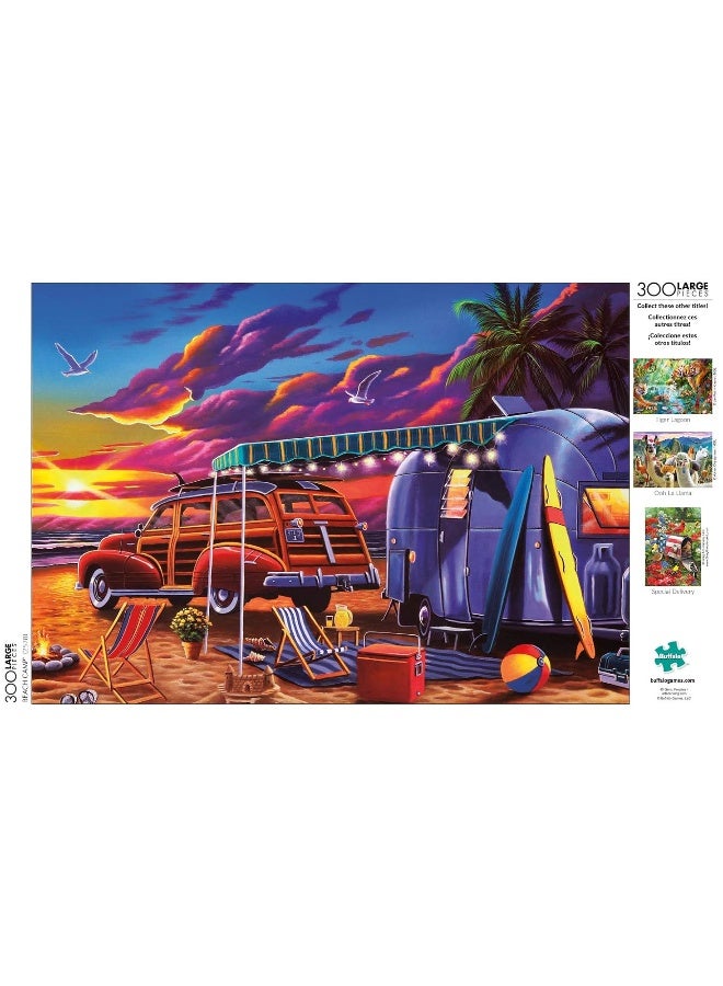 Buffalo Games  Geno Peoples  Beach Camp  300 Piece Jigsaw Puzzle for Adults Challenging Puzzle Perfect for Game Nights  Finished Puzzle Size is 2125 x 1500