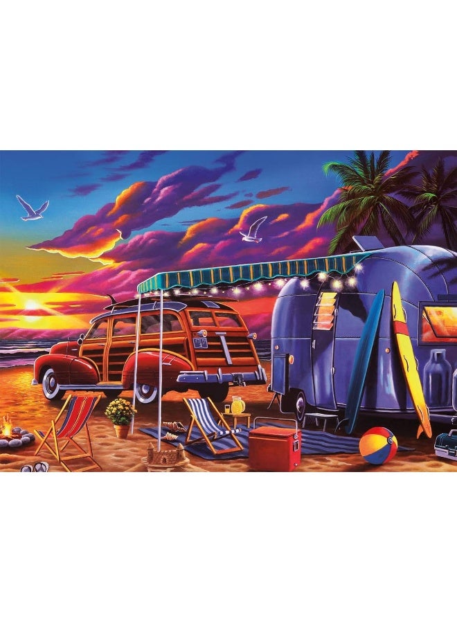 Buffalo Games  Geno Peoples  Beach Camp  300 Piece Jigsaw Puzzle for Adults Challenging Puzzle Perfect for Game Nights  Finished Puzzle Size is 2125 x 1500