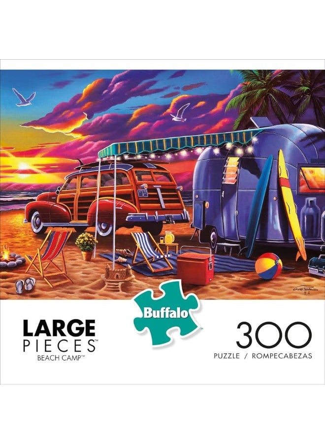 Buffalo Games  Geno Peoples  Beach Camp  300 Piece Jigsaw Puzzle for Adults Challenging Puzzle Perfect for Game Nights  Finished Puzzle Size is 2125 x 1500