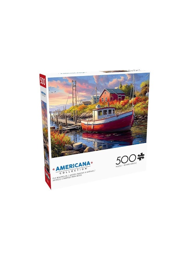 Buffalo Games - Imagine It Images - Old Boathouse - 500 Piece Jigsaw Puzzle for Adults Challenging Puzzle Perfect for Game Nights