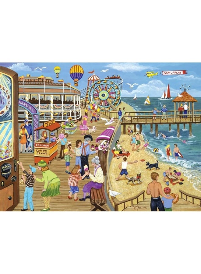 Bits and Pieces - 1000 Piece Jigsaw Puzzle for Adults - Ice Cream on The Boardwalk - 1000 pc Beach, Jersey Shore Jigsaw by Artist Sandy Rusinko