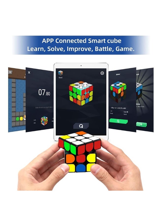 GiiKER Electronic Bluetooth Speed Cube i3s Realtime Connected STEM Smart Cube 3x3 for All Ages Companion App Support Online Battle with Cubers Across The Globe with Exclusive Charger