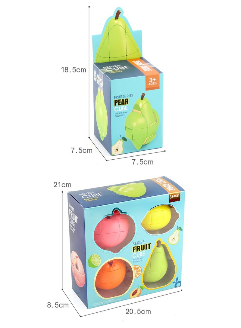 4-Pack Fruit Cube New Product Strange Decompression Fruit Series Twist The Cube Flip The Cube