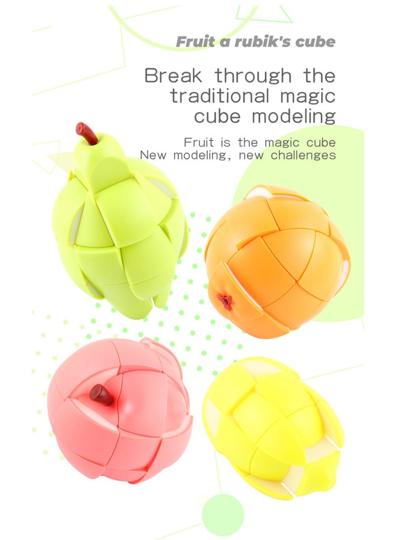 4-Pack Fruit Cube New Product Strange Decompression Fruit Series Twist The Cube Flip The Cube