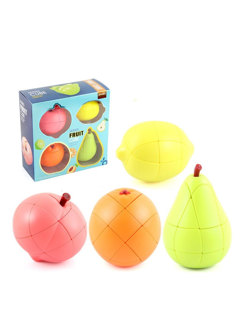 4-Pack Fruit Cube New Product Strange Decompression Fruit Series Twist The Cube Flip The Cube