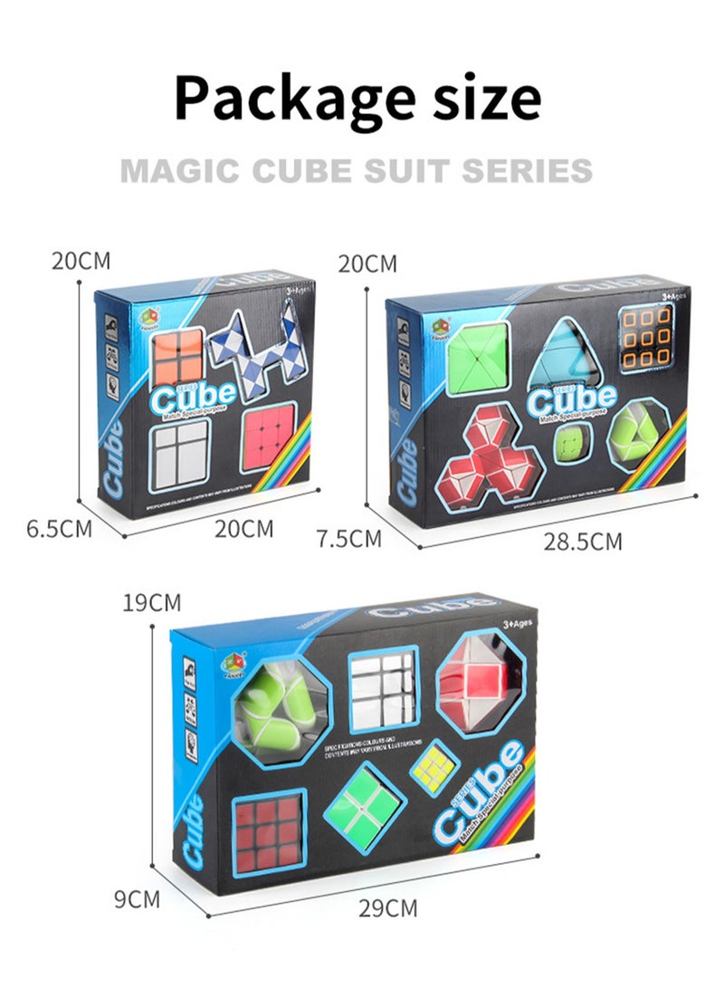 Rubik's Cube Ruler Series Gift Box Set Two- and Three-Order Mirror Rubik's Cube Children's Science Educational Toys (NO.FX7865 Rubik's Cube Set)