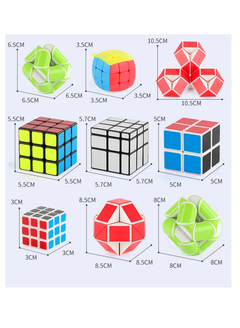 Rubik's Cube Ruler Series Gift Box Set Two- and Three-Order Mirror Rubik's Cube Children's Science Educational Toys (NO.FX7865 Rubik's Cube Set)