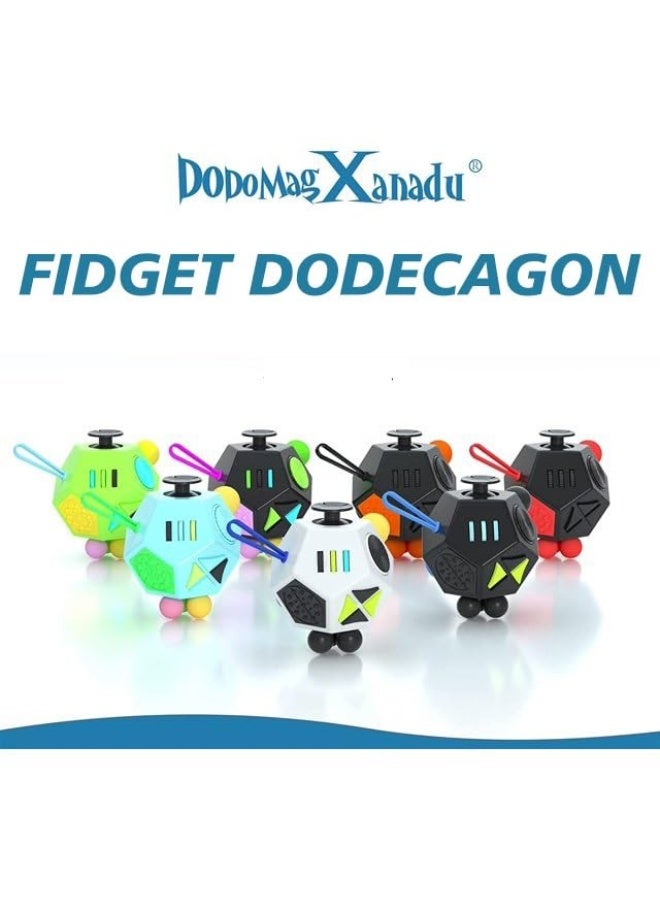 Fidget Dodecagon â€“12-Side Fidget Toys Cube Relieves Stress and Anxiety Anti Depression Cube for Children and Adults with ADHD ADD OCD Autism (B3 Blue Sky)