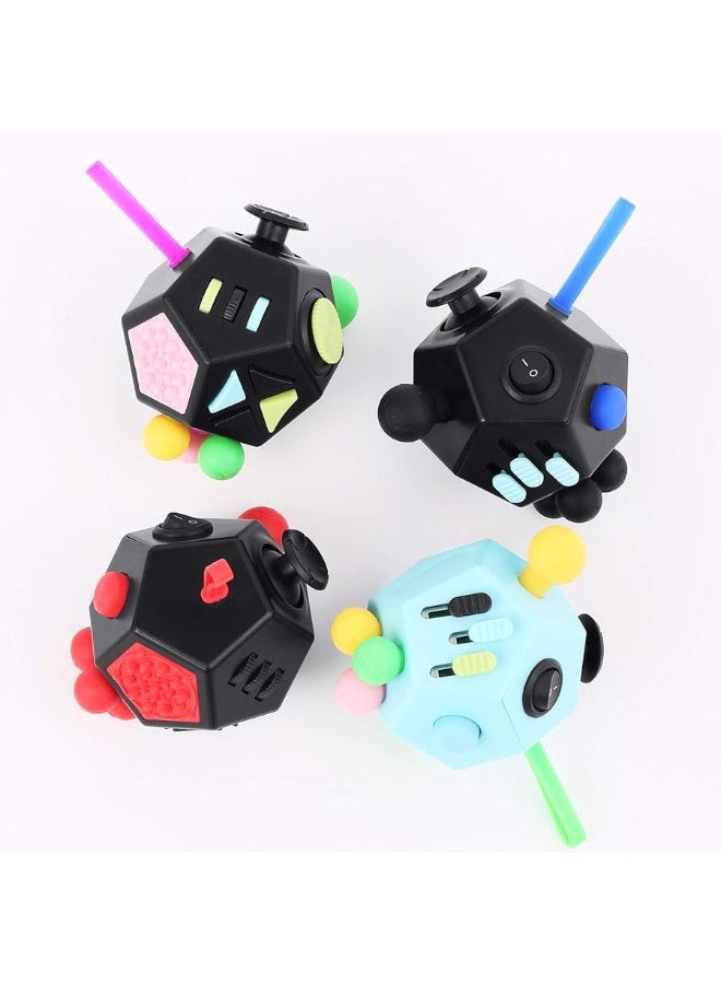 Fidget Dodecagon â€“12-Side Fidget Toys Cube Relieves Stress and Anxiety Anti Depression Cube for Children and Adults with ADHD ADD OCD Autism (B3 Blue Sky)