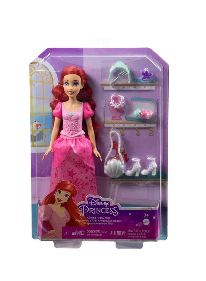 Princess Toys, Ariel Fashion Doll in Signature Pink Dress and 9 Accessories, Inspired by the Disney Movie