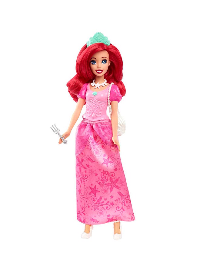 Princess Toys, Ariel Fashion Doll in Signature Pink Dress and 9 Accessories, Inspired by the Disney Movie