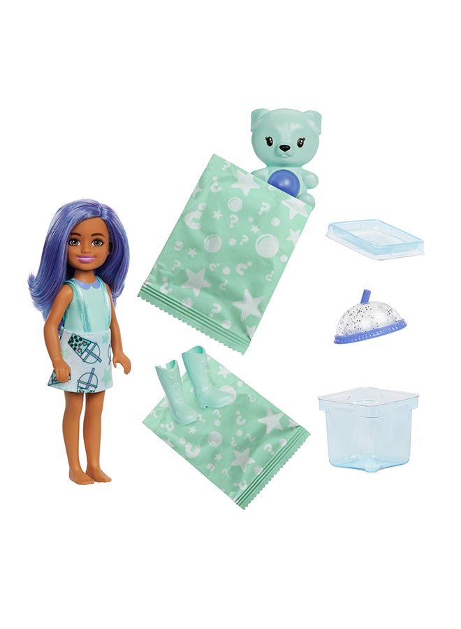 Chelsea Pop Reveal Bubble Tea Series Doll with Tea Can-Inspired Package & 5 Surprises Including Scented Small Doll & Pop-It Pet (Styles May Vary)