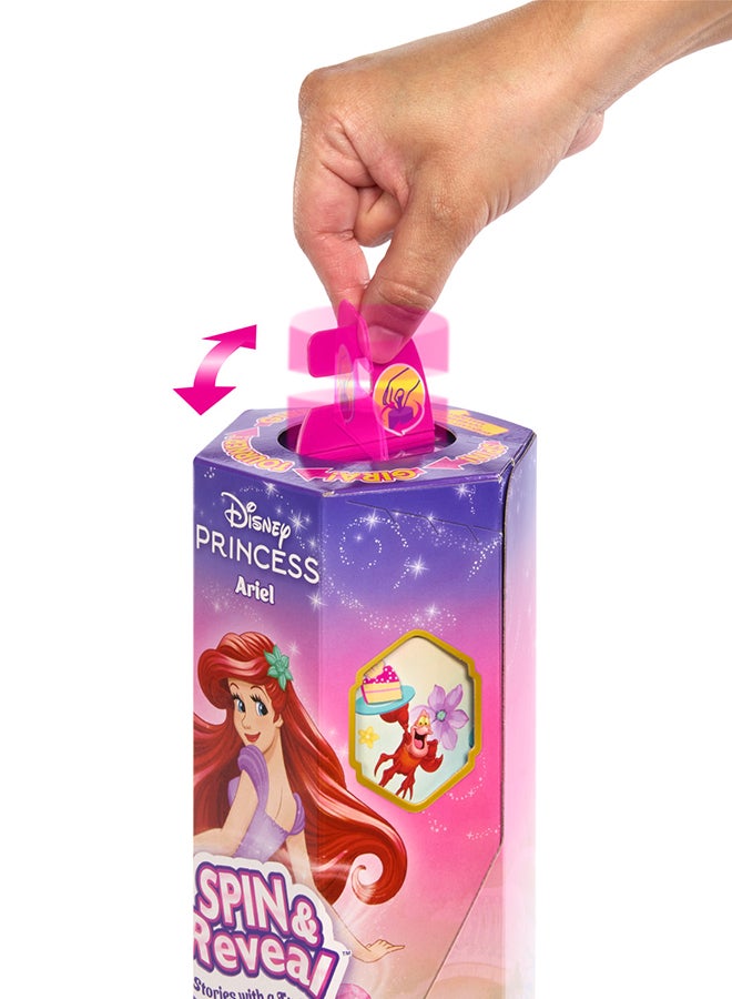 Princess Rapunzel Fashion Doll Set, Spin & Reveal with 11 Surprises Including 5 Accessories, 5 Stickers & Play Scene, Inspired by Movie