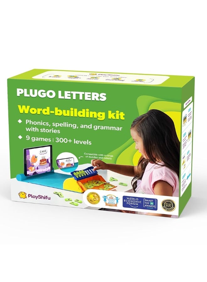 PlayShifu Educational Word GamePlugo Letters KitApp with 9 Learning Games STEM Toy Gifts for Kids Age 48 Phonics Spellings  Grammar 48 Alphabet Tiles Works with tabsmobiles Packaging May Vary