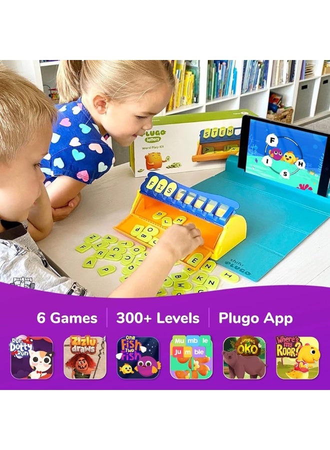 PlayShifu Educational Word GamePlugo Letters KitApp with 9 Learning Games STEM Toy Gifts for Kids Age 48 Phonics Spellings  Grammar 48 Alphabet Tiles Works with tabsmobiles Packaging May Vary