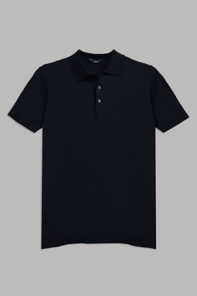 Slim Fit Navy Blue Plain Knit T-Shirt 0HF069421001M