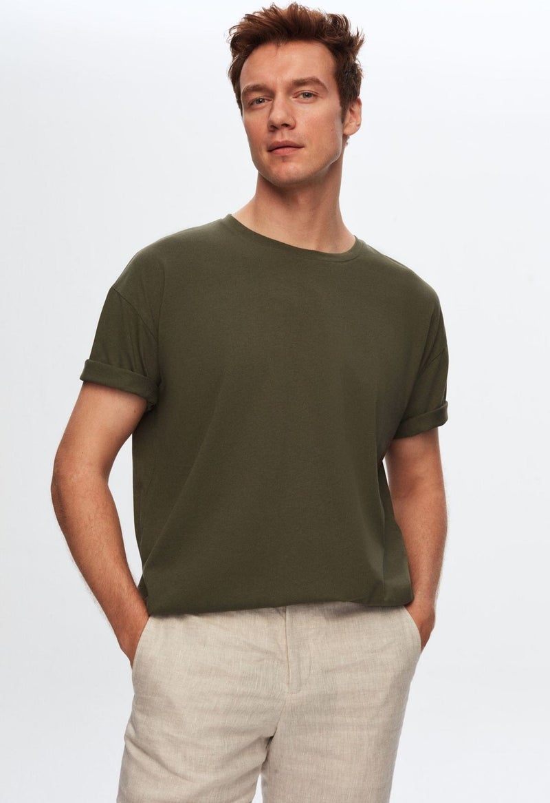 Ds Damat Comfort Khaki 100% Cotton T-Shirt 6HC14ORT02006