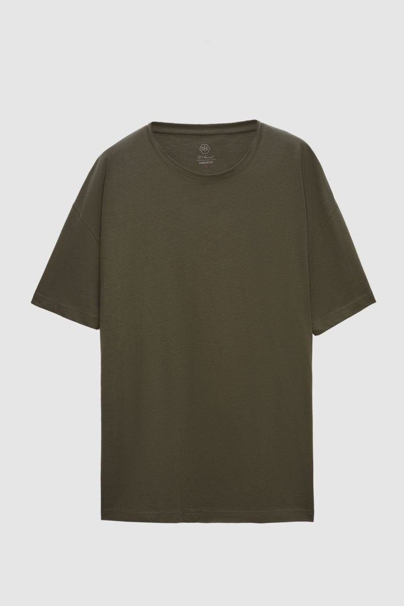 Ds Damat Comfort Khaki 100% Cotton T-Shirt 6HC14ORT02006