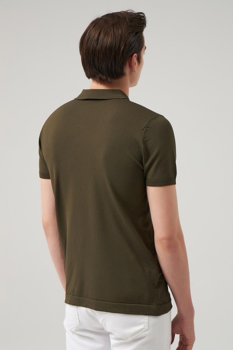 D'S Groom Slim Fit Khaki Plain Knit T-Shirt 2HF069421001M