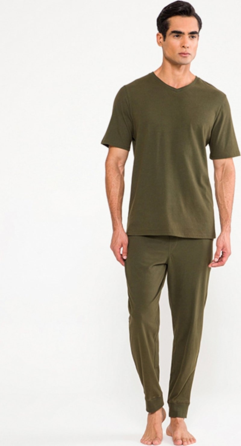 D'S Groom Men's Rib Leg Khaki Pajama Bottom