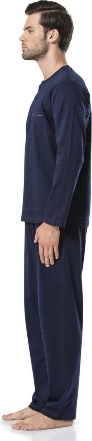 5454 Men's Long Sleeve Combed Cotton Pajama Set